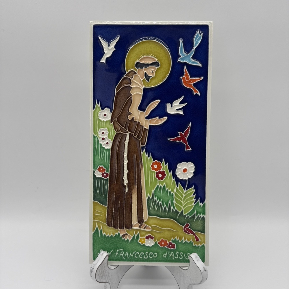 Saint Francis 11 11/16" x 5 3/4"  Tile Made by Hand in Italy Creazioni